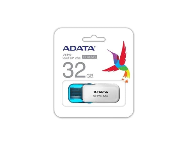 ADATA UV240 - USB-flashstasjon - 32 GB - USB 2.0 - hvit