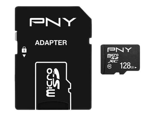 PNY Performance Plus, 128 GB, MicroSDXC, Luokka 10, Musta