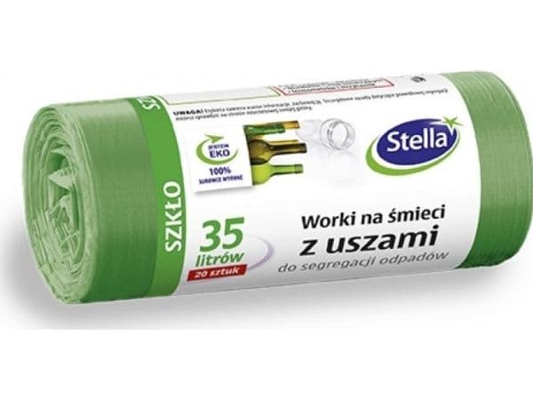 Stella påsar för glas, 35 l, grön, 20 st