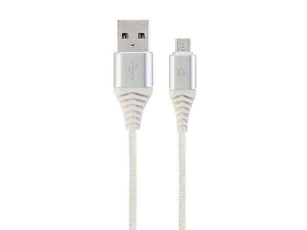 Cablexpert CC-USB2B-AMMBM-2M-BW2, 2 m, USB A, Micro-USB B, USB 2.0, 480 Mbit/s, Valkoinen