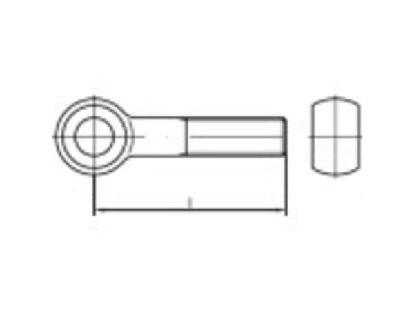 TOOLCRAFT ögelskruv M16 50 mm DIN 444 stål galvaniserad 10 st