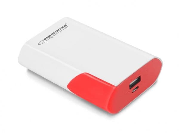 Esperanza EMP111WR, rød, hvit, universal, rektangulær, 6000 mAh, USB, 6 t