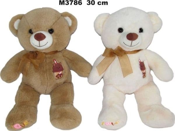 Teddy bear 30 cm sittende med sløyfe