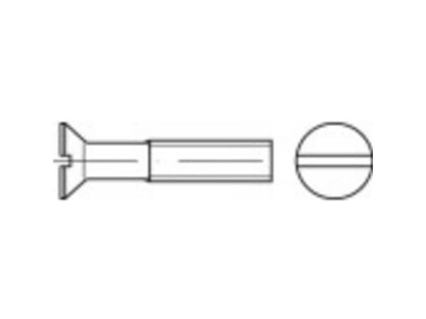 TOOLCRAFT senkeskruer M4 5 mm spor DIN 963 messing 200 stk