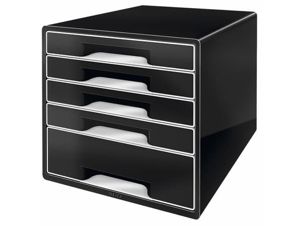 Skuffekabinet Leitz Desk Cube 5-skuffer sort/antracitgrå