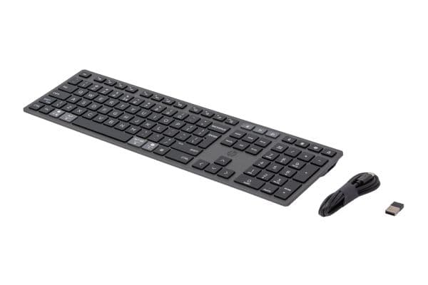 HP KBD 720Multi-DeviceRchrgblWL FR, Full størrelse (100 og), Trådløs, USB + Bluetooth, Svart