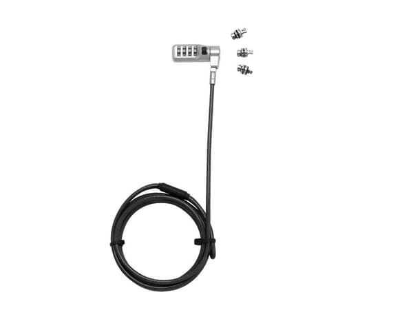 DICOTA Security Combination Lock Exchangeable T/N/W Head - Sikkerhetskabellås - svart - 2 m