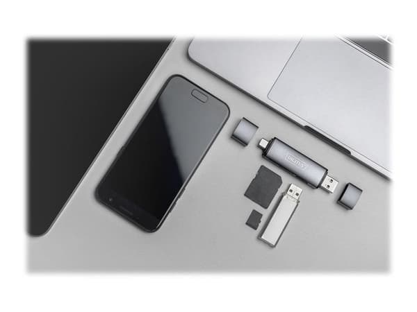 DIGITUS DA-70886 - Kortläsare (SD, microSD) - USB 3.0/USB-C