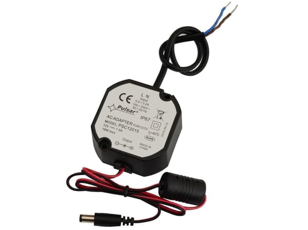 PULSAR PSC12015, Strømforsyning, Innendørs, Sort, IP67, CE, 18 W
