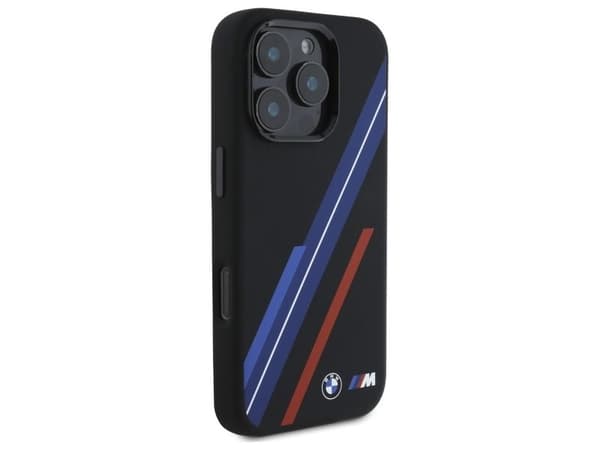 BMW Silicone Random Lines MagSafe Case for iPhone 16 Pro Max - Black