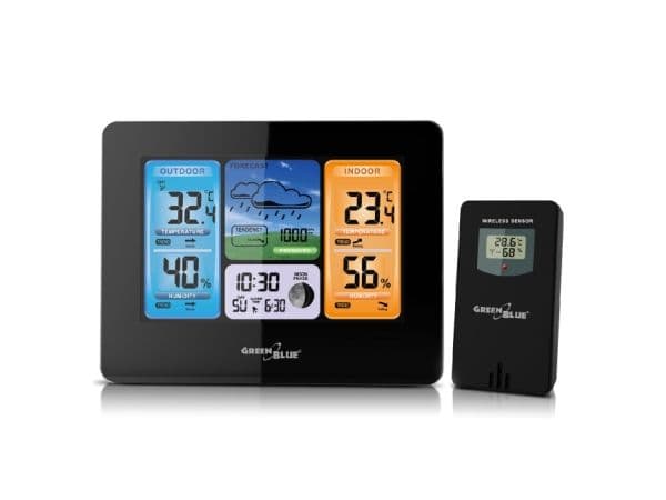Greenblue GB526, Sort, Utendørs Barometer, Termometer, Hygrometer, Termometer, -20 - 95%, -20 - 95%