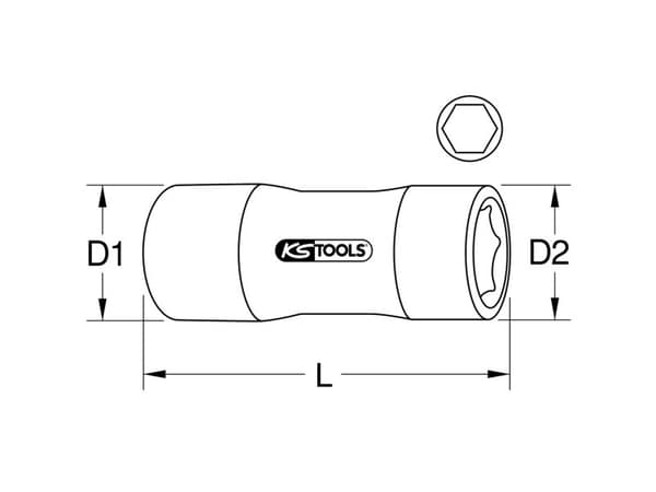 KS TOOLS 1/4" isolert stikkontakt, 5mm (117.1405)