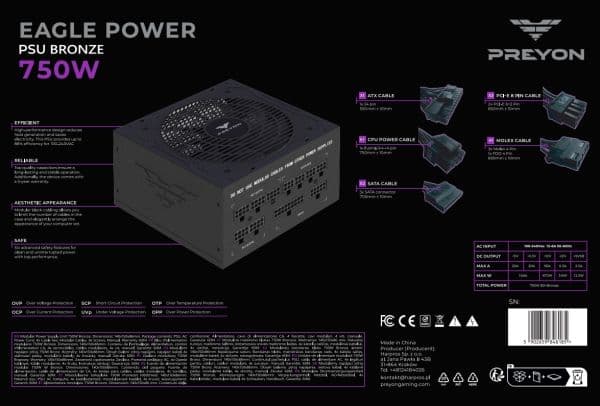 EAGLE POWER BRONZE PSU 750W