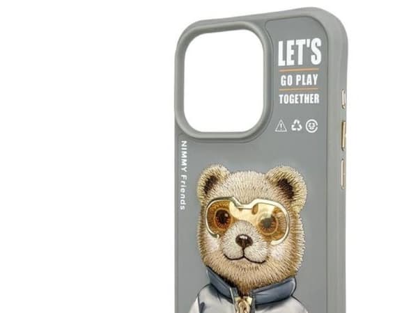 Nimmy Cool&amp;Cute 2.0 Bear Case for iPhone 15 Pro - Gray