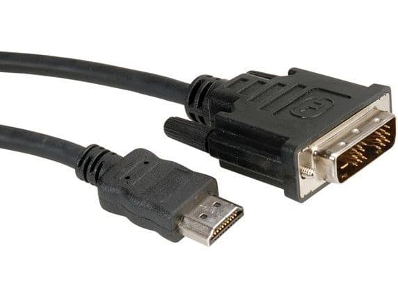ROLINE 11.04.5522, 2 m, DVI-D, HDMI, Hankjønn, Hankjønn, Sort