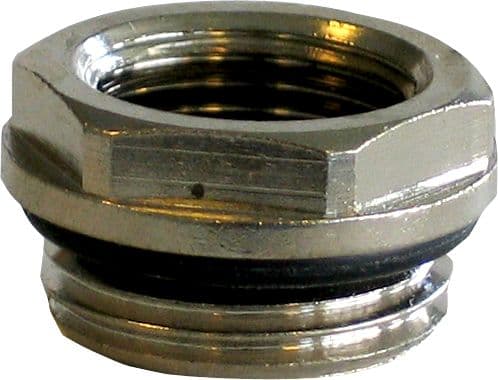 1/2" x 3/8" Forkromet nippelmuffe m/o-ring