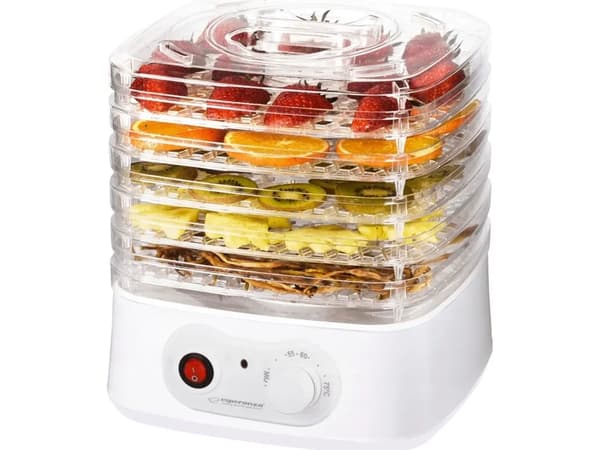 Esperanza EKD004 dehydrator för mat, transparent/vit 250 W