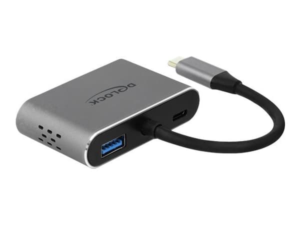 Delock - Extern videoadapter - USB-C - HDMI, VGA - grå - detaljhandel