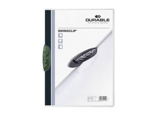 Durable Swingclip, Grønn, Polypropylen (PP), 30 ark, A4, 25 stykker