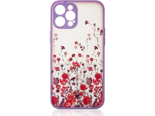 Design-deksel til iPhone 12 Pro Max - blomster lilla