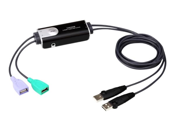 ATEN CS62KM-AT, 1,8 m, USB, USB, Musta, USB, 2 x USB Type A