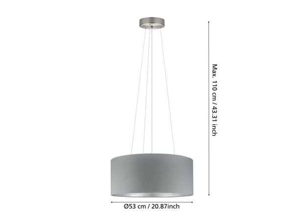 EGLO MASERLO pendellampe Ø530 grå