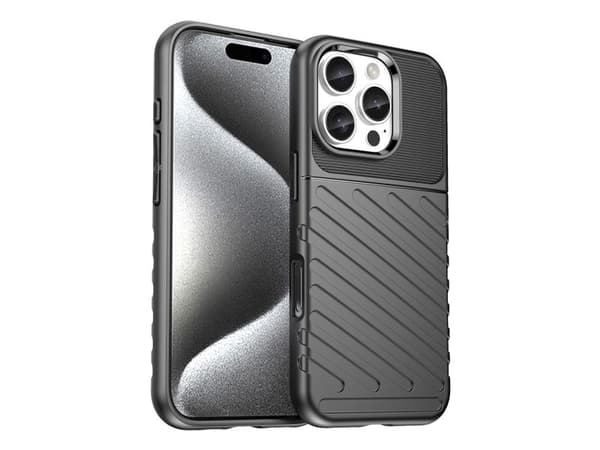 Thunder Case silikontetui til iPhone 16 Pro Max - svart