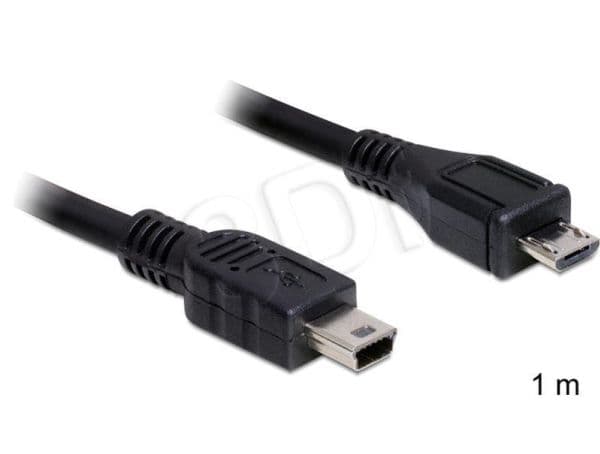 Delock - USB-kabel - mini-USB Type B (hann) til Micro-USB type B (hann) - USB 2.0 - 1 m - svart