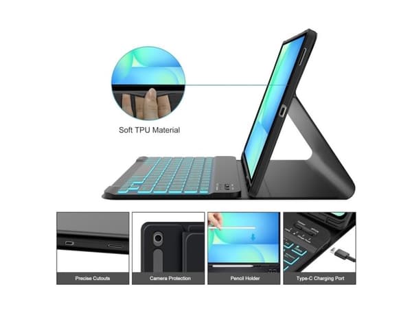4kom.pl TECH-PROTECT SC PEN + tastatur til Galaxy Tab S10 FE+ (X620/X626) sort