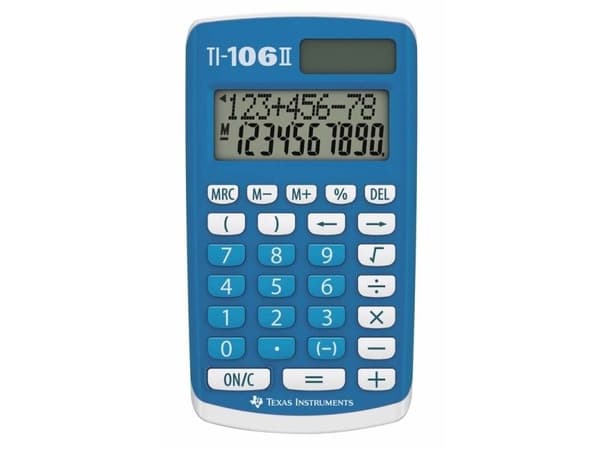 Texas Instruments TI-106 II - Lommekalkulator - 10 sifre - solpanel, batteri