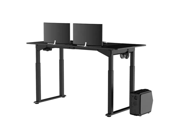 Ultradesk Uplift, Rett, Rektangulær form, Stål, Spilling, Svart, Svart