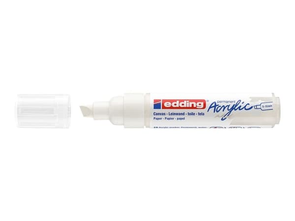 edding 5000 - Markør - permanent - traffic white - water-based acrylic ink - 5-10 mm - bred