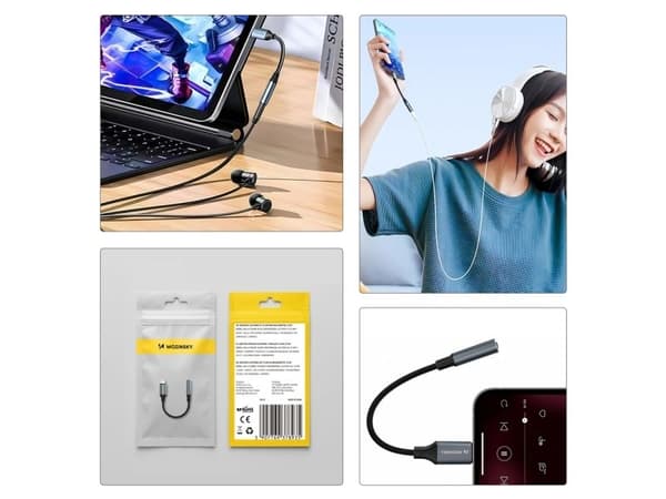 Adapter Wozinsky WALJ-01 Lightning - mini jack 3,5mm - czarny