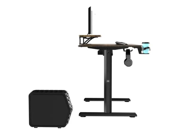 Ultradesk HIGHLANDER, Rett, Rektangulær form, Spilling, Matt, Sort, T-ben