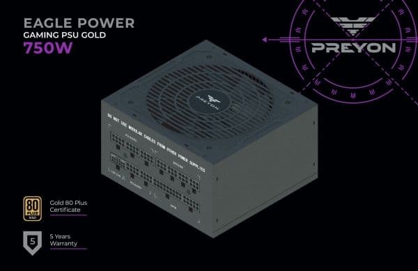 PREYON Eagle Power GOLD 750W strømforsyning (PEPG750W)