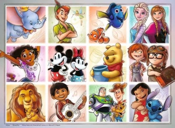 Ravensburger Dėlionė XXL 100 Disney-persoonaa