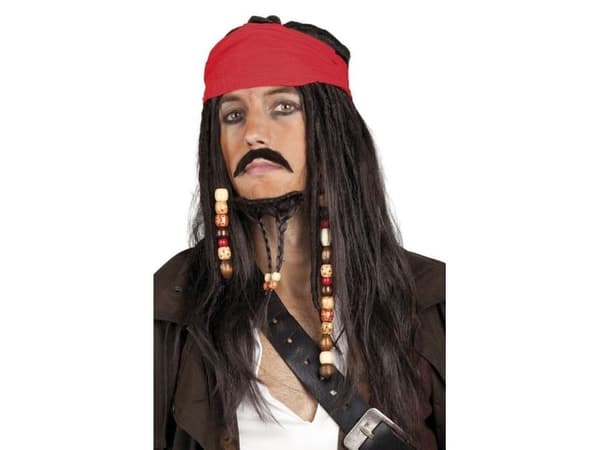 Piratperuk med skägg