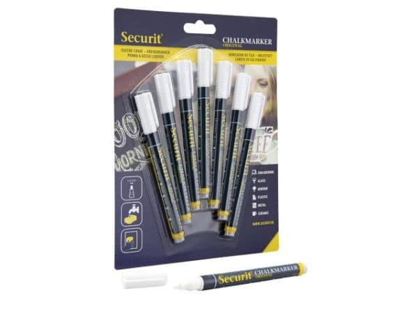 Securit kritmarker vit 1-2 mm - 7 st./förp.
