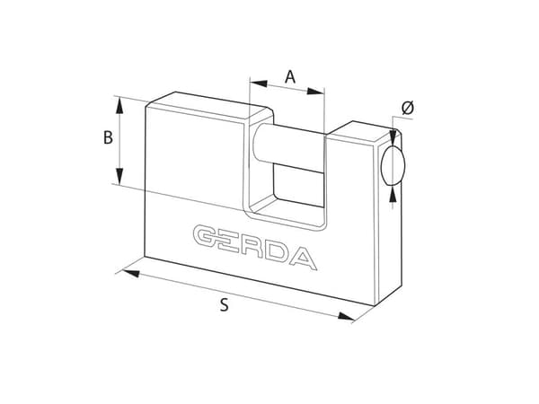 GERDA 65mm messinkinen riippulukko