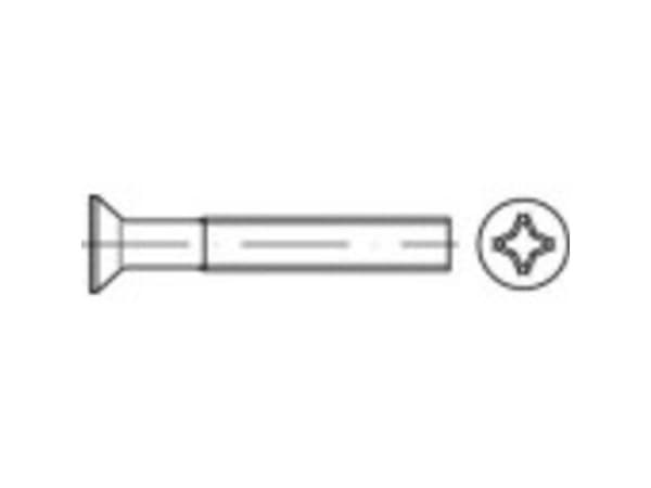 TOOLCRAFT countersunkskruer M6 60 mm kryss Philips DIN 965 rustfritt stål A2 200 stk