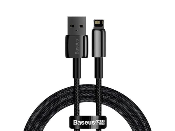 Baseus Tungsten, 1 m, Lightning, USB A, Uros, Uros, Musta