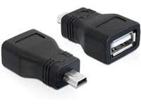 DeLOCK 65277, mini USB, USB 2.0-A, Musta