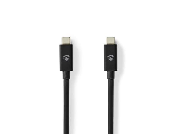 Nedis CCGP66020BK20, 2 m, USB C, USB C, USB4 Gen 3x2, 20 Gbit/s, Sort