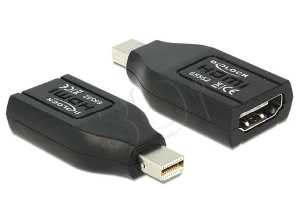 DeLOCK 65552, mini Displayport, HDMI, Musta