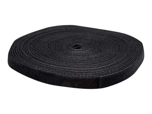 StarTech.com 50ft. Hook and Loop Roll - Cut-to-Size Reusable Cable Ties - Bulk Industrial Wire Fastener Tape - Adjustable Fabric Wraps - Black (HKL...