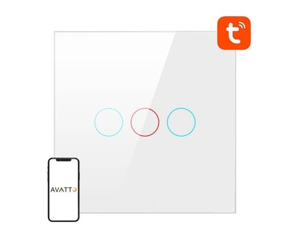 Avatto TS02-EU-W3 TUYA WiFi Touch Light Switch (hvit)