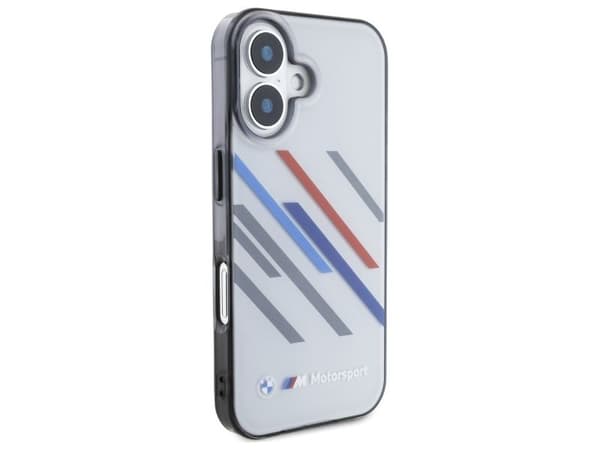 BMW Motosport IML random-striper deksel til iPhone 16 grå