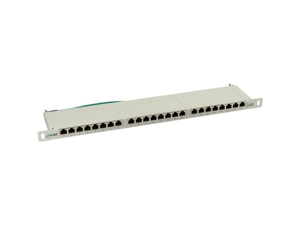 InLine 76224A, RJ-45, Cat6, Grå, Reolmontering, 0.5U