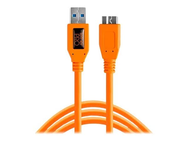 Tether Tools CU5454, 4,6 m, USB A, Micro-USB B, USB 3.2 Gen 1 (3.1 Gen 1), 5 Gbit/s, Oranssi