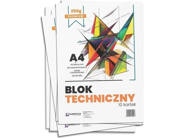 Teknisk block A4 vit premium 250 g (10 st)